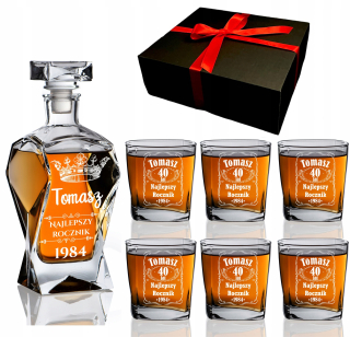 Dekantér Edwanex, gravírovaný karafa na whisky, 0,75 l